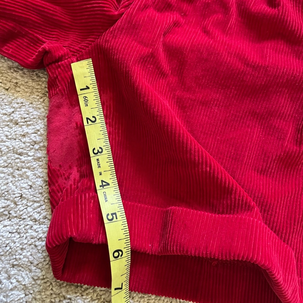 VTG 90s Ralph Lauren Country Red Corduroy High Waisted Shorts Women’s Sz 6 FLAW - Picture 8 of 10